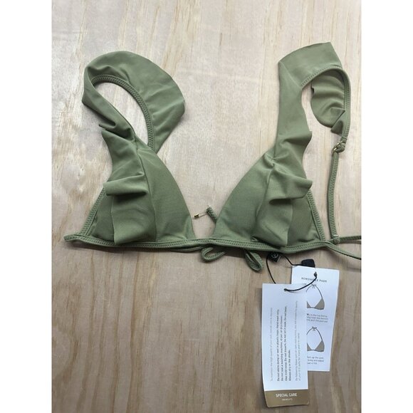 VIX Other - Vix Solid Chris Paral Triangle Bikini Top Women's Moss Green Small S String New